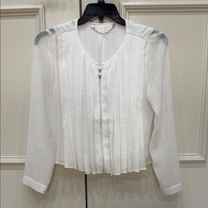 Black Label White Puff Sleeve Blouse with Bib Collar